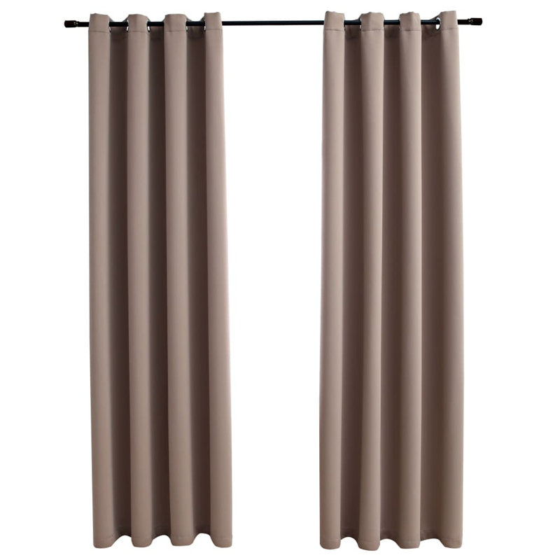 Korkmaz Blackout Curtain Pair, Width 140 x Drop 175cm, Taupe
