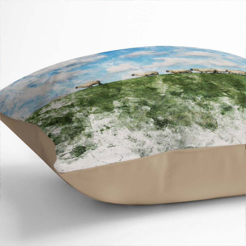 Flock Of Sheep Vol.4 Square Throw Cushion, 55cm H x 55cm W x 20cm D, Stone