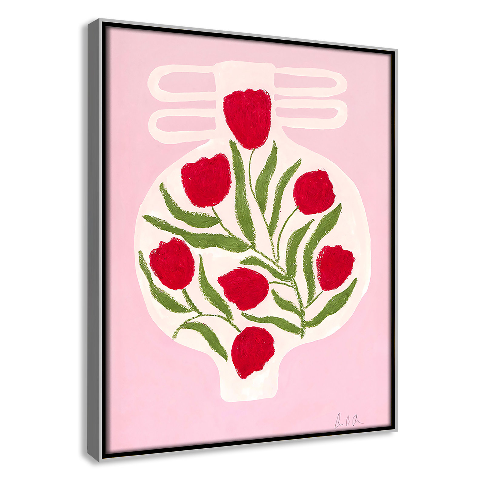 Vase No. 02 Print by Camilla Bergqvist, Silver, 15.5" H x 12.5" W