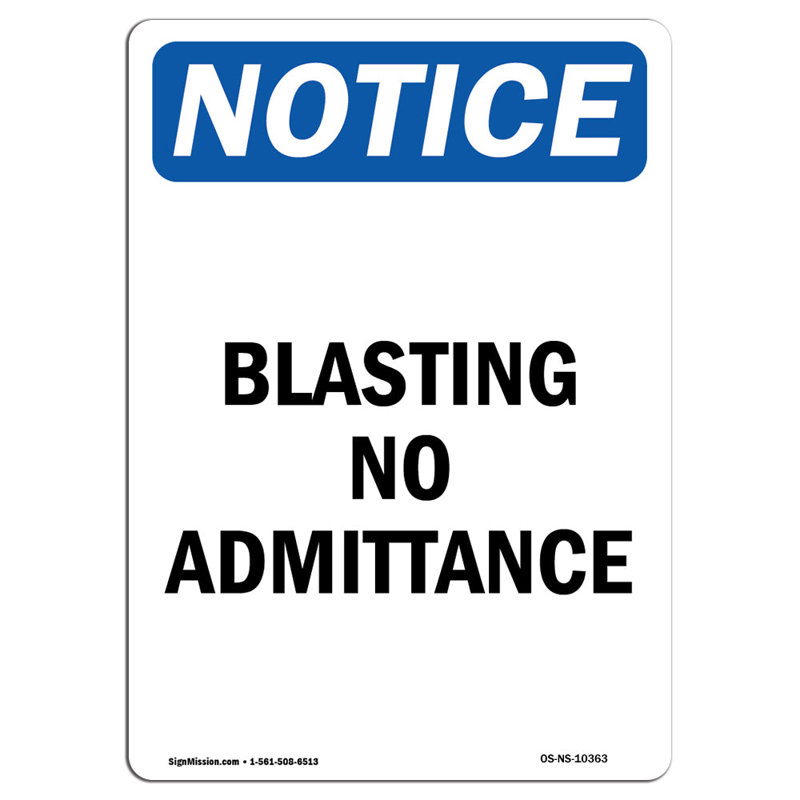 Blasting No Admittance Sign