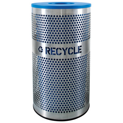 Poubelle de recyclage en acier inoxydable 33 gallons