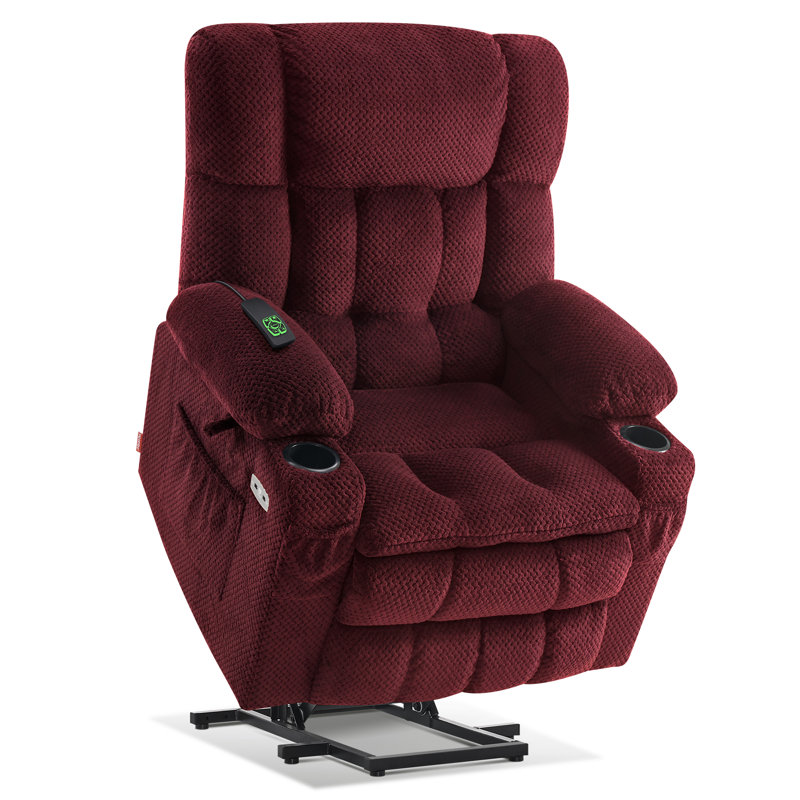 Dual Motor Power Recliner Lift Chair with Massage and Heat, Infinite Position, Burgundy