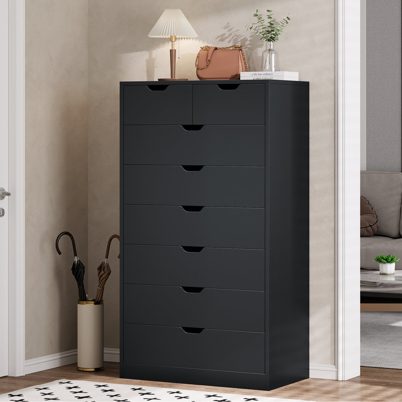 Grande commode 8 tiroirs, commode moderne pour chambre à coucher, commode avec tiroirs pour le salon, le vestibule, le couloir