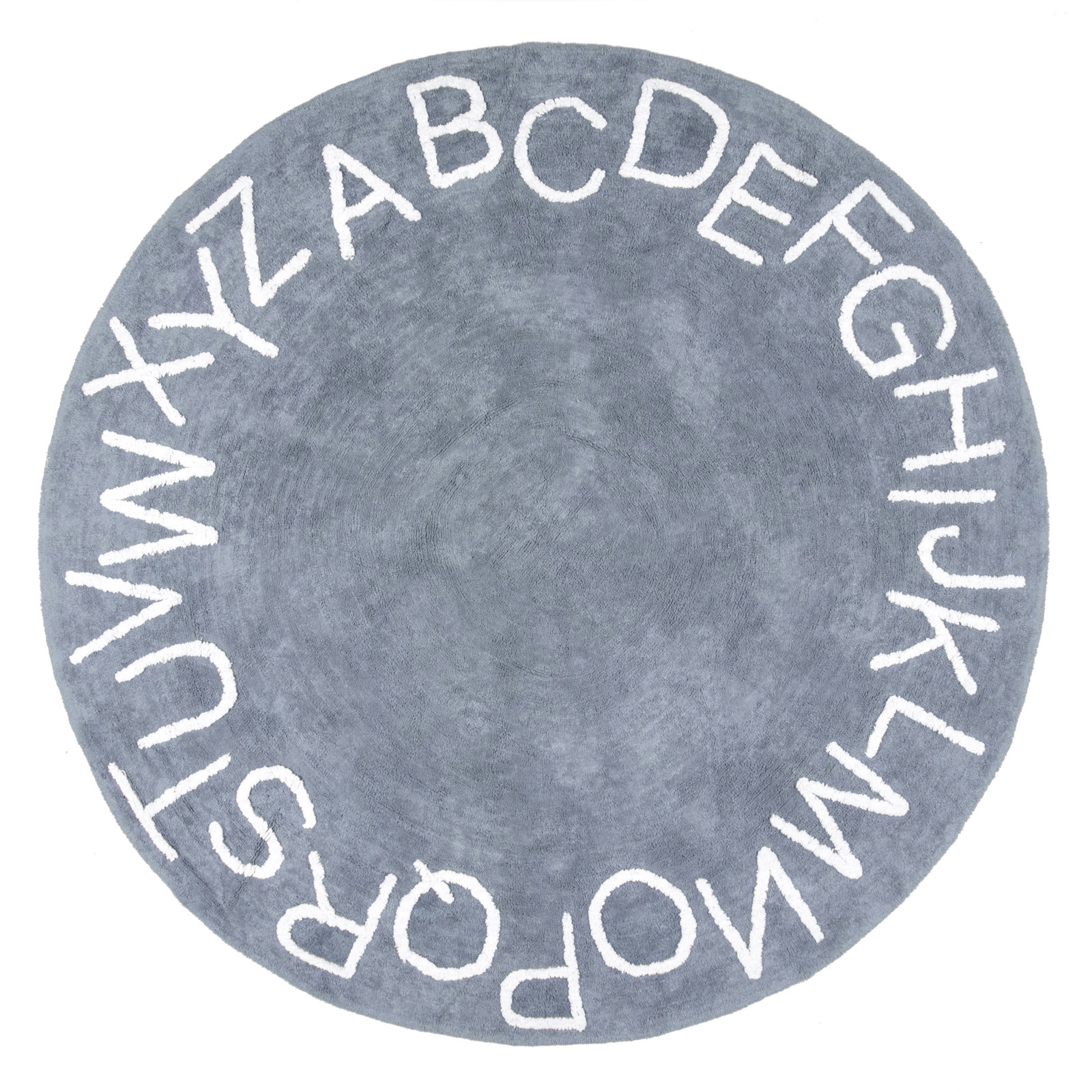 Alphabet SpinCleanhable Rug, Round 4'