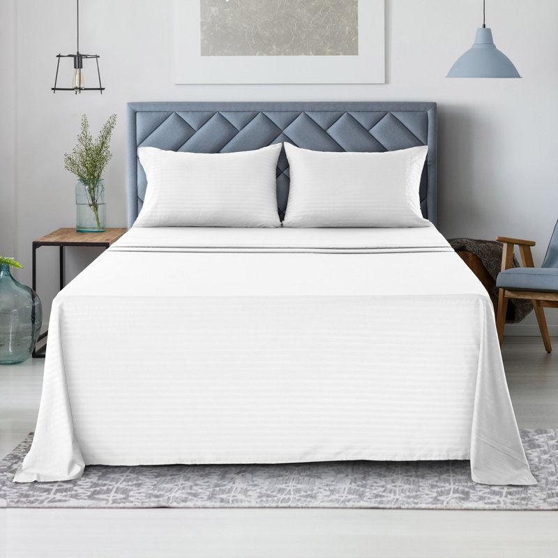 Ensemble de draps en microfibre avec draps-housse et taie d'oreiller Lux Decor Collection, Blanc