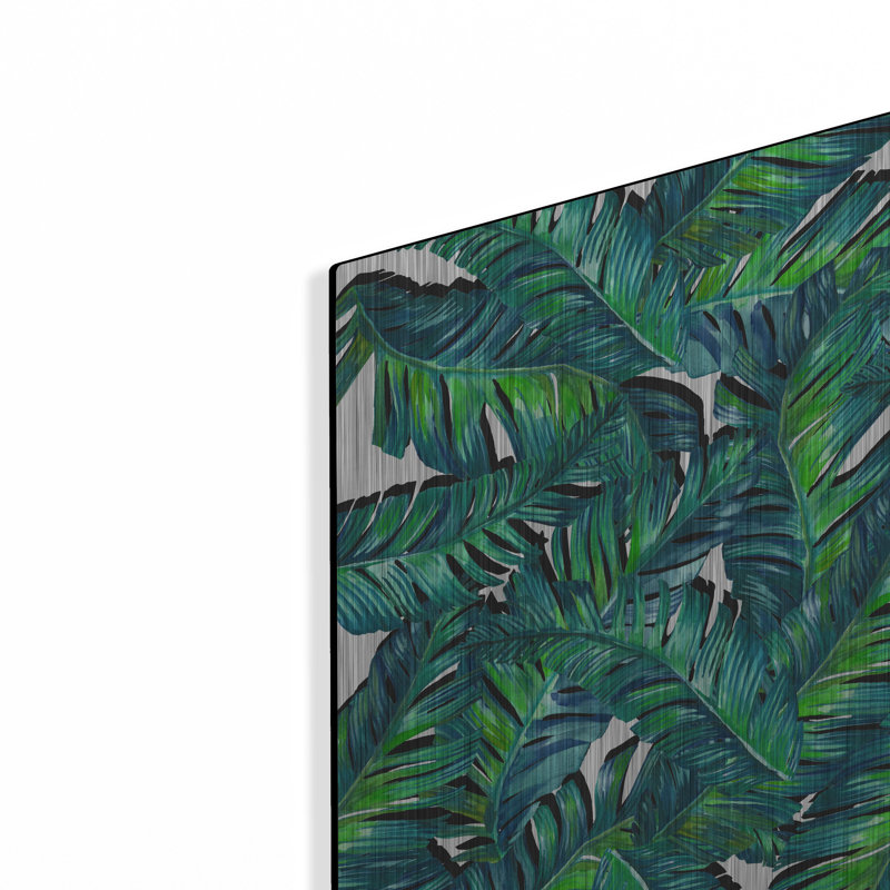 Ivy Bronx «Tropical Leaves 4» par Mark Ashkenazi, art mural en métal, H 12 po x l 16 po
