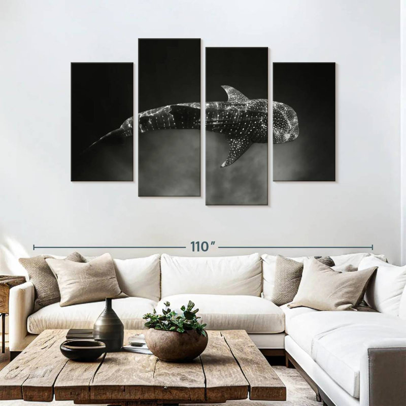 Brampt Monochrome Whale Shark, 54" H x 84" W