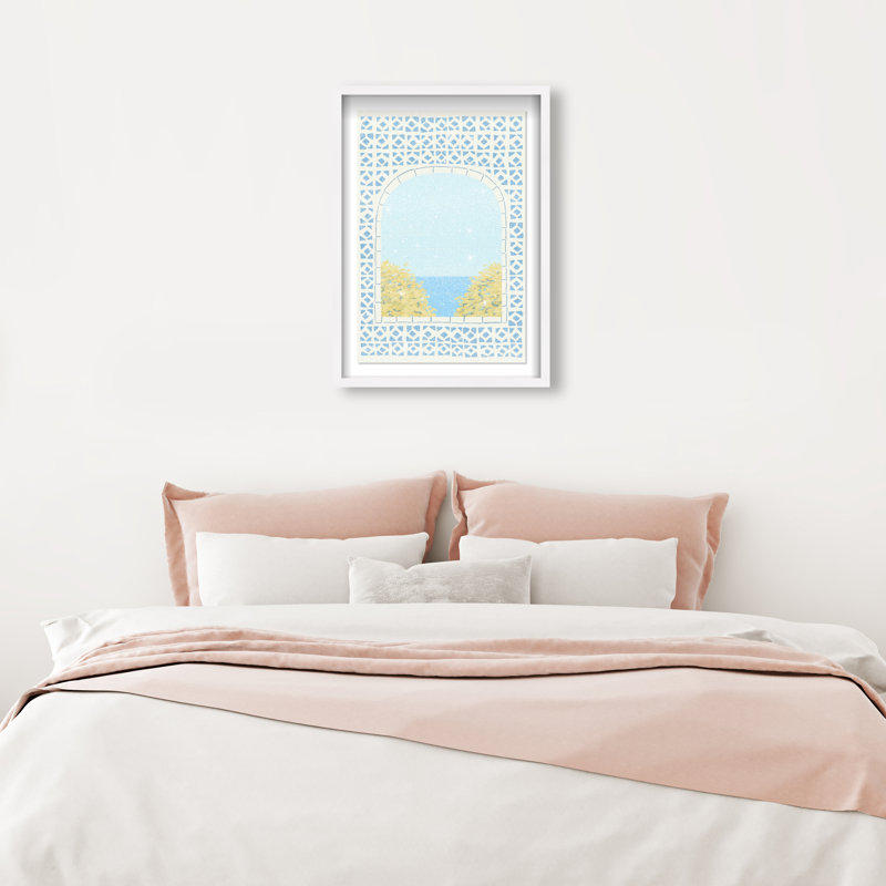Mediterranean Window II Shadowbox Architecture Print by Oliver Gal, Black Frame, 10 x 15, 55.5"H x 37.5"W, White Shadowbox