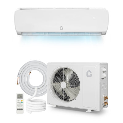 Climatiseur et thermopompe sans conduit 9 000 BTU - unité à inverseur mural SEER2 6-en-1 de 19 SEER2 pour un maximum de 450 pieds carrés, avec trousse d'installation