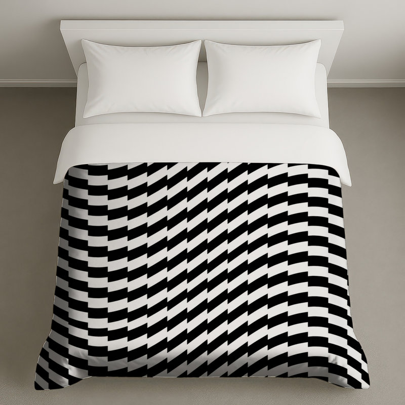 Black White Optical Illusion Duvet Covers, Twin