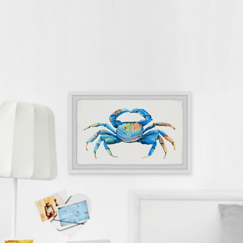 Blue And Orange Crab - Single Picture Frame Painting, 41 cm H x 61 cm W x 4 cm D