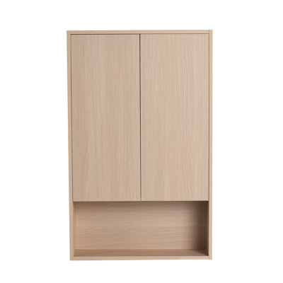 24 Inch Wall-Mounted  Cabinet With 2 Dooors And Open Shelf