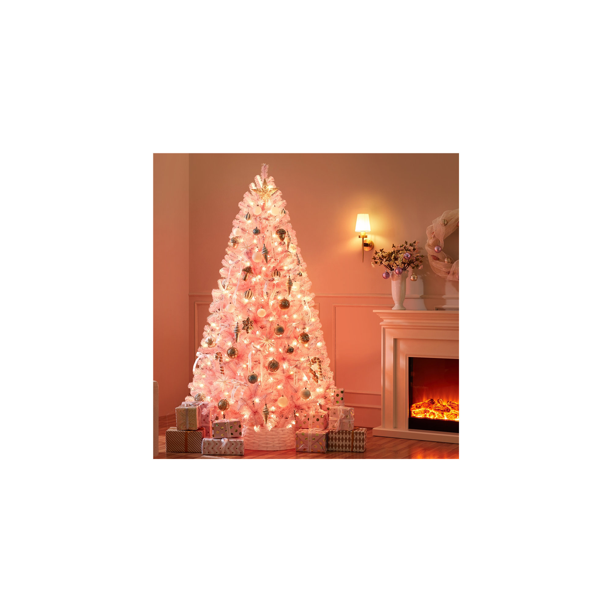 Pre-Lit Fir Artificial Christmas Tree, 7.5'