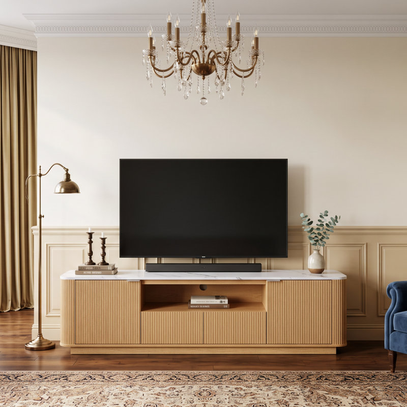 Meuble télé 70 po Mid-Century, Chêne