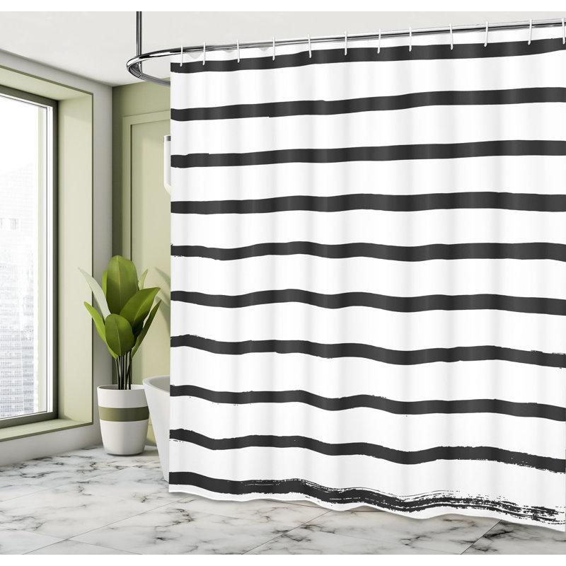 Shower Curtain with Hooks Included, 70" H x 69" W