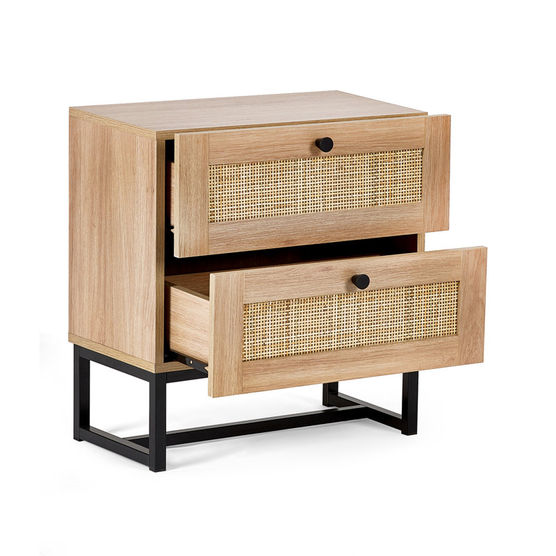 Gennaro 50cm W Bedside Table, Brown