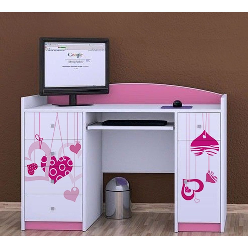 Carolina 125cm Computer Desk, Pink
