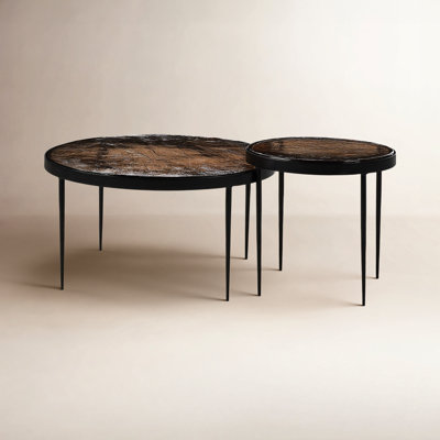 Carmen Glass Top Nesting Coffee Table by Birch Lane