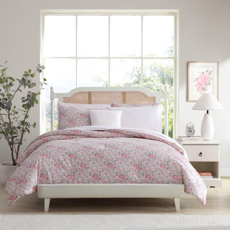 Ensemble de lit dormant réversible rose Laura Ashley Quartet Easy Care, Édredon très grand + 7 articles supplémentaires