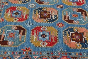 Tapis bleu Oushak 3 x 5 Kazak