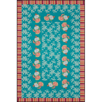 Modern Flower Patterned Woven Base Rug