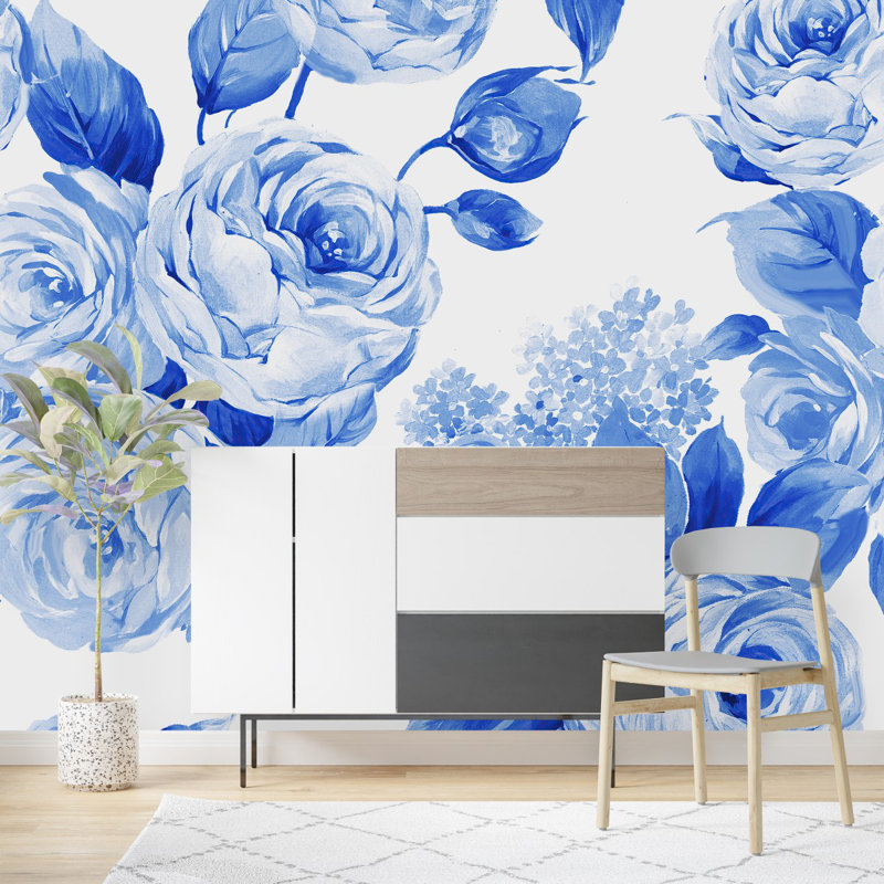 Kavy Peel & Stick Floral Wallpaper, 8.33' W x 8.33' L