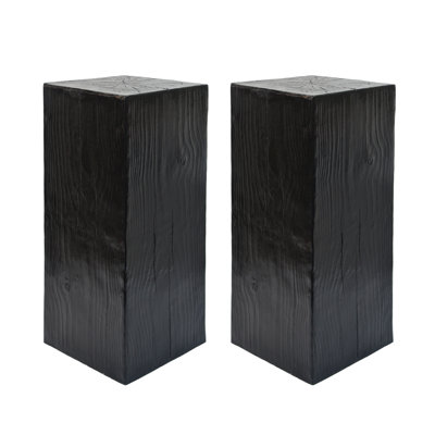 Black Wood-Look End Table, 14.5X14.5X34.17 Dimensions, Indoor Outdoor Use, Mixable With Different Tables, And Transportable 34.17" High, Furniture, Modern Rustic Appeal, Lightweight Functional