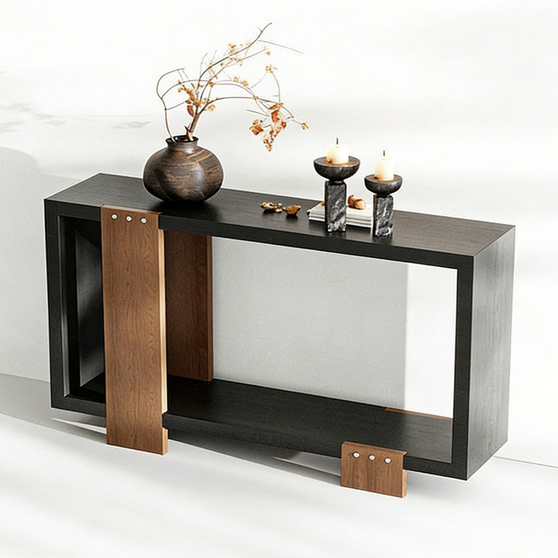 Console rétro minimaliste, H 33,46 po x l 70,87 po x P 13,78 po