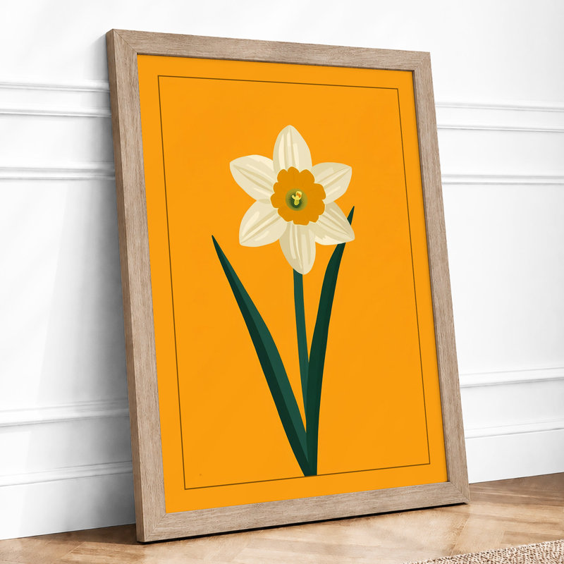 Daffodil Study Botanical - Framed Print, Oak, A4 - 29.7 x 21.0 cm