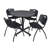 Regency Kobe Round X-Base Breakroom Table, 4 M Stack Chairs-22589977-22589906