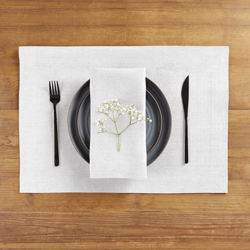 Diana - 100% Pure Linen Dinner Napkins, White