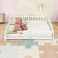 Queen Size Floor Bed With Guardrails And Slats-217524951