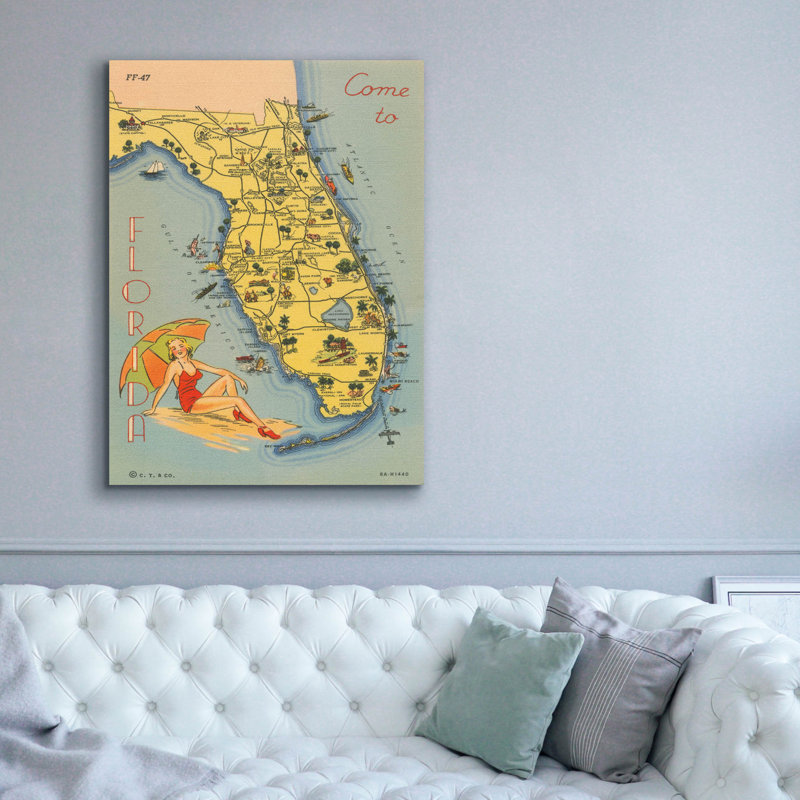  «Florida Post card 6» par Wild Apple Portfolio, art mural sur toile, 40 po x 54 po