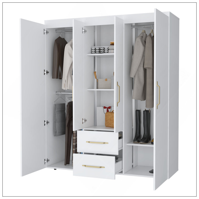 Armoire tout-en-un 2 portes Boyden, Blanc