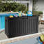 Boîte de rangement extérieure en résine imperméable et verrouillable 75 gallons