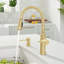 Robinet de cuisine à double jet Empressa High Arc - Or satiné-66477611