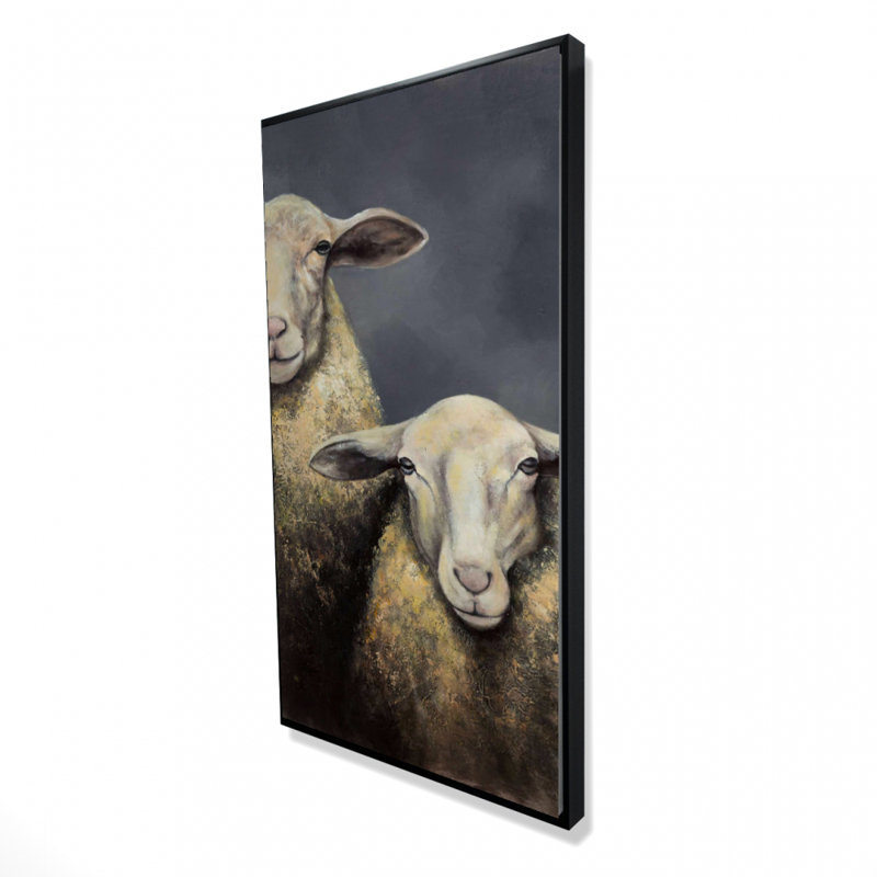 Two sheeps - 24"x48" Framed canvas