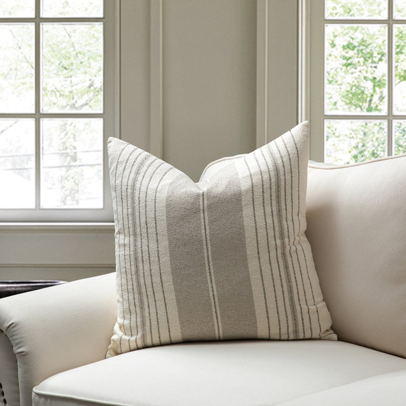 Housse de coussin et insert My Cottage Living, Polyester/ Bourre en polyester, Grège