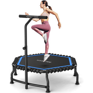 Trampoline 50 "Rebondeur pour adultes avec bar, mini trampoline 550 LBS
