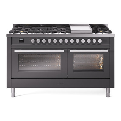ILVE ProfessionalPlus II 60 Dual Fuel Range, knobs