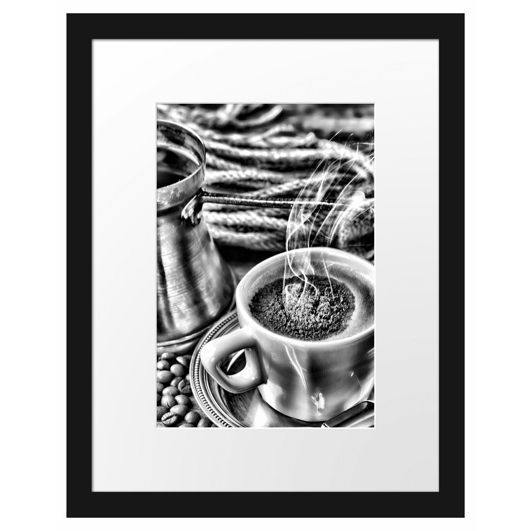 Gerahmtes Poster Kaffe Kaffeetasse Kaffee