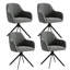 Modern Dining Chairs Set, Ergonomic Back with Soft Padded Armrests, 360° Swivel Thickened Breathable Seat, Sturdy Metal Legs, Easy Assembly-1696785047-1696877347