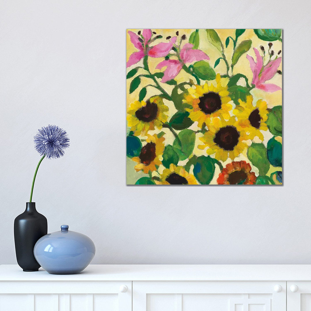 Sunflowers & Lilies by Kim Parker - Wrapped Canvas Gallery-Wrapped Canvas Giclée