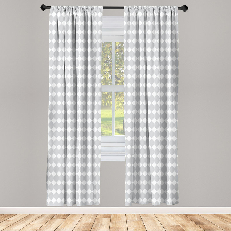 Geometric Semi-Sheer Rod Pocket Sliding Panel, 28" x 63"