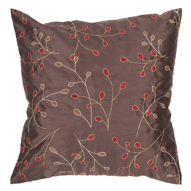 Blossom II 18" Square Embroidered Polyester Pillow Cover