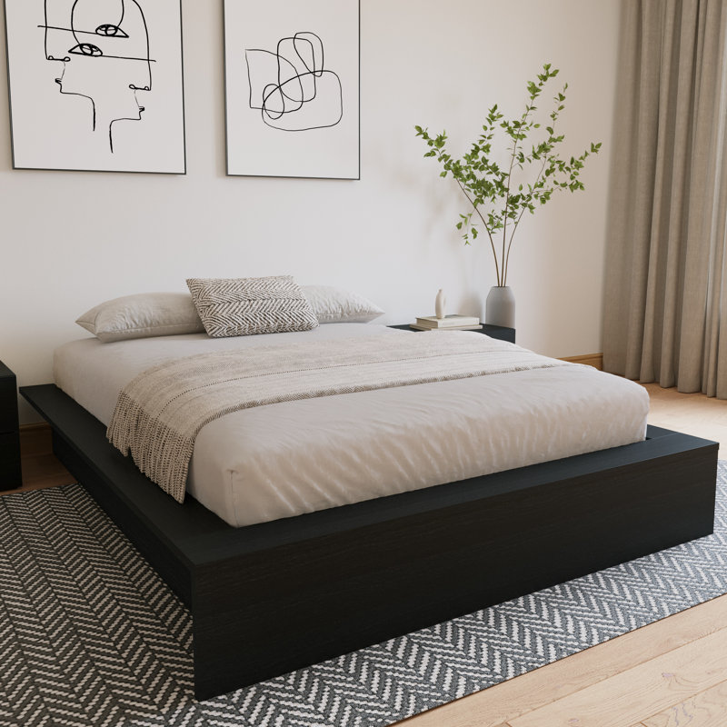 Hamdija Platform Bed, King, Black