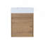 Meuble-lavabo mural 18 po avec lavabo en résine blanche et porte d'armoire à fermeture en douceur 18 po-129437882