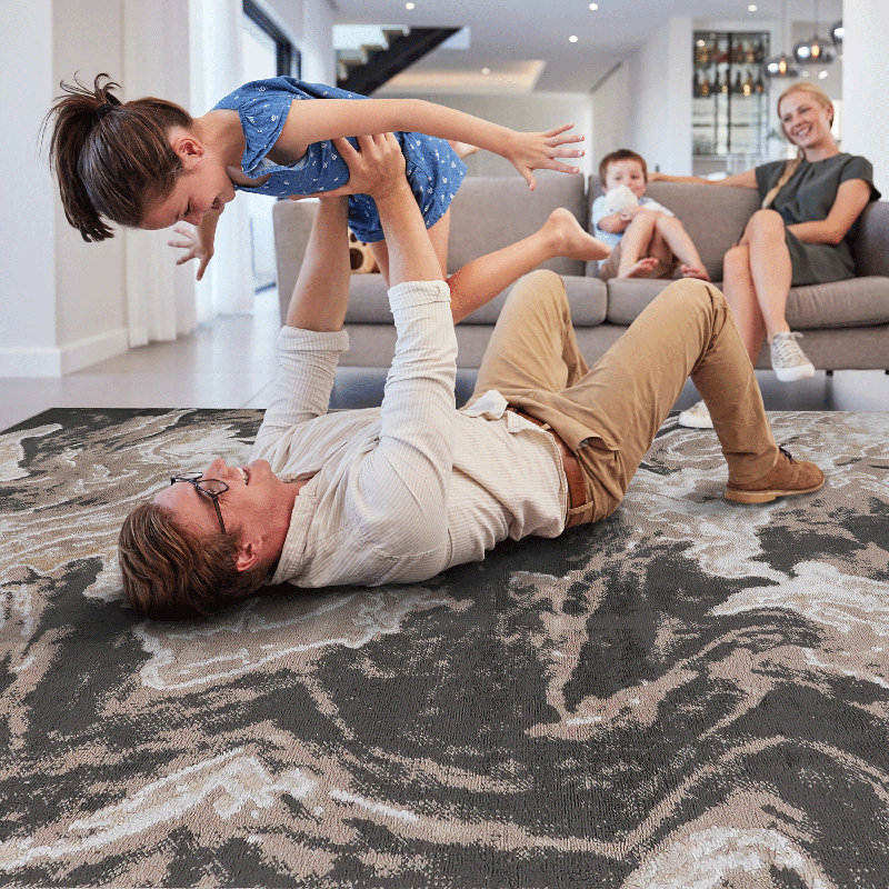 NAAR PAYAS Collection Brown /Abstract Non-Shedding Living Room Bedroom Dining Home Office Stylish and Stain Resistant Area Rug