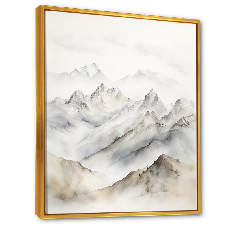 Mountain Silent Beauty IV, Cadre flottant doré, H 44 po x l 34 po x P 1,5 po
