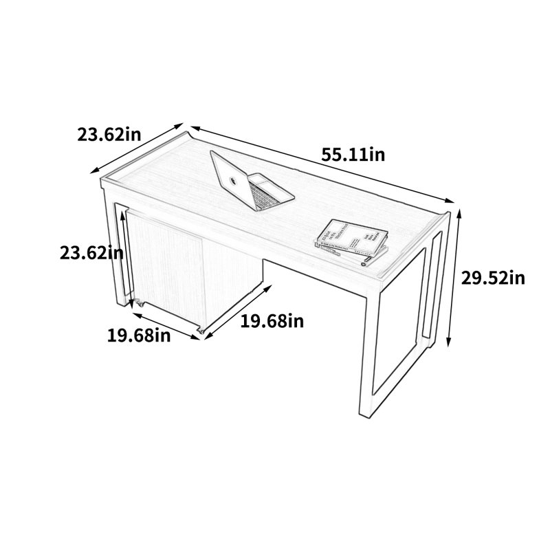 Bureau Balter, H 29,52 po x l 55,11 po x P 23,62 po